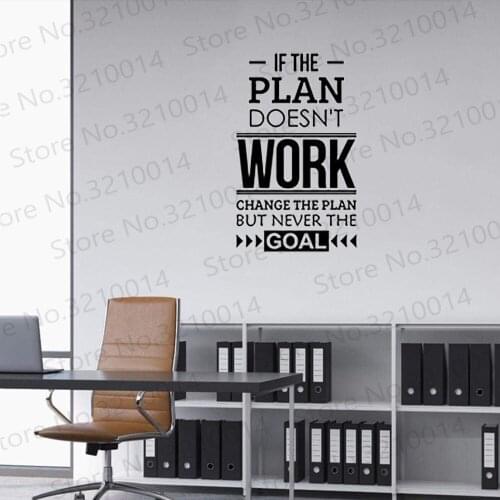If The Plan Doesn't Work Inspirational Quote Wall Sticker Vinyl Lettering Teamwork Business Saying Decal Art for Home PW908