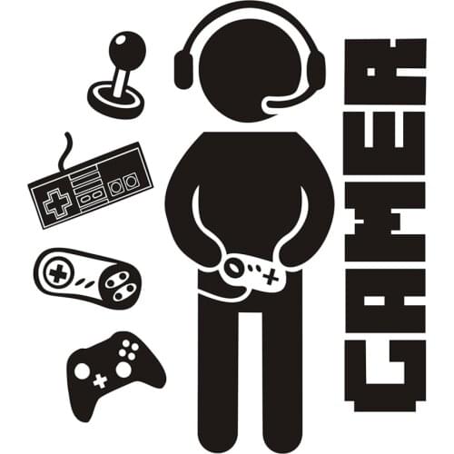 Wall Stickers Kid Bedroom Wallpaper Decals PVC Decorations Video Game Black Boy Sticky Interior Children Kids Room Decor
