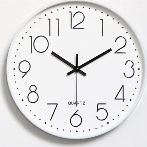Wall Clock Simple Modern Design Nordic Brief Large Clocks Silent Round Living Room Bedroom Decoration 10-12inch