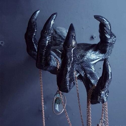 Resin Wall Decorations Crafts Halloween Black Hand Claw Model Home Personality Creative Wall Decorations Holiday Spoof Gift