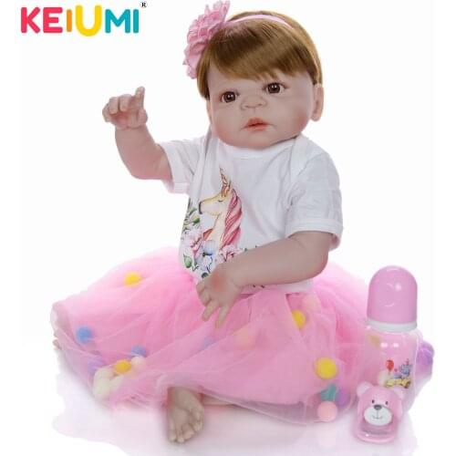 23 Inch New Hot Silicone Baby Dolls Lovely Style 57 cm Realistic Baby Dolls Girl Toy Boneca Kids Playmates Birthday Surprise