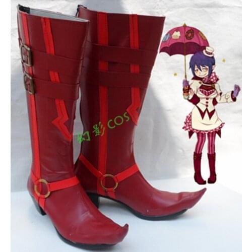 Blue Exorcist Mephisto Pheles Red Halloween Long Cosplay Shoes Boots H016