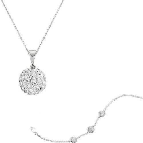 Original silver , White Crystal The Stony Top Set ,Most Special Jewelry Sets Suitable and Quality Products Types