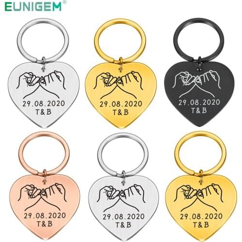 Couple Keychain Gifts for Husband Wife Boyfriend Girlfriend Valentines Personalized Date and Two Initials Keychains for Him