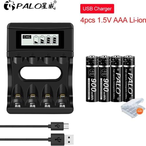 AAA 1.5V battery lithium battery AAA 1.5v 900mwh with LCD battery charger for aa aaa 1.5v lihitum rechargeabel battery