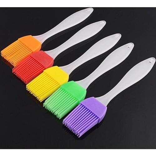 LanLan Food Grade Silicone Brush with Sturdy PP Handle Dessert Mousse Chocolate Ice Cream Pastry Baking Tool Random Color