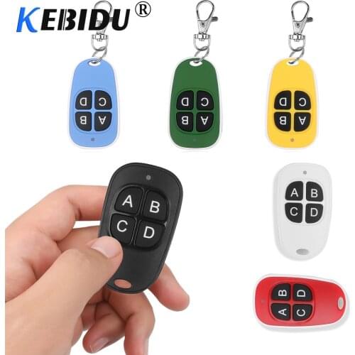 KEBIDU 433Mhz Duplicator 4 keys Wireless Remote Control Garage Door Gate Key For Copy Clone Code Scanner Remote Control Door Key