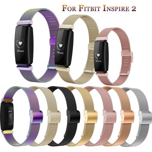 New WristBand Strap For Fitbit Inspire 2 Smart Watch Stainless Steel Mesh Band Replacement Strap For Fitbit Inspire2 Bracelet