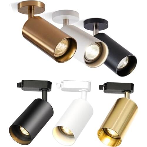 Surface Mounted 360° Rotatable LED Ceiling Track Downlight Dimmable 5W 7W 9W 12W 15W GU10 Bulb Replaceable Spot Light