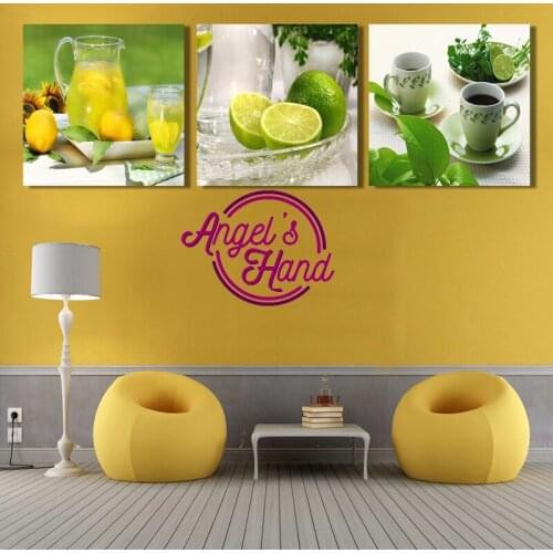 Triptych lemon fruit 3 pcs/set,full square&round diy diamond painting cross stitch 5d diamond embroidery mosaic home decoration