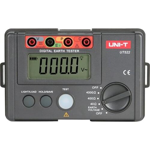 LCD High Precision Digital Earth Resistance Tester Digital Display 0-400V 0-4000 ohm Ground Earth Resistance UNI-T UT522