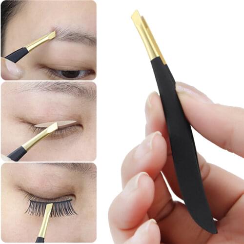 1Pcs Stainless Steel Eyelashes Tweezers Face Eyebrow Hair Removal Bevel Clips Eyelash Extensions Tweezer Beauty Makeup Tools