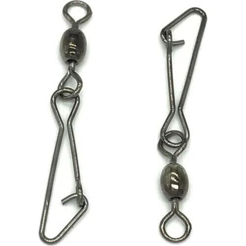 10pcs/lot Connector Barrel Swivels Link Carp Fishing accessories Rolling with Nice Snap stainless steel fishing Hook