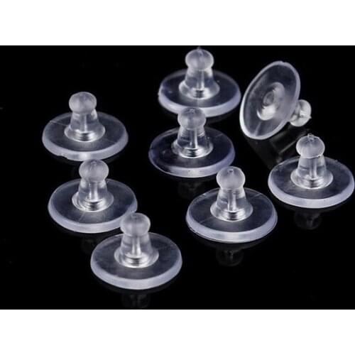 100pcs/lot Earrings Rubber Earring Back Silicone Round Ear Plug Blocked Caps Earrings Back Stoppers Supplies for jewelry DIY Ear