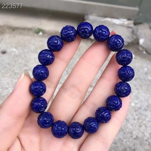 12mm Natural Royal Blue Lapis Lazuli Bracelet For Women Lady Man Gift Gemstone CrystalCraved Round Beads Strand Stretch AAAAA