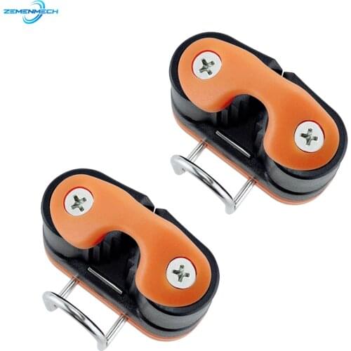 2PCS Boat Accessories Composite Ball Bearing Cam Cleat with Leading Ring Pilates Equipment Fast Entry Rope Wire Fairlead Sailing