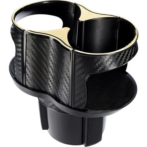 2 In 1 Rotating Car Accessories Multifunctional Universal Adjustable Base Carbon Fiber Detachable Portable Cup Holder Drinks