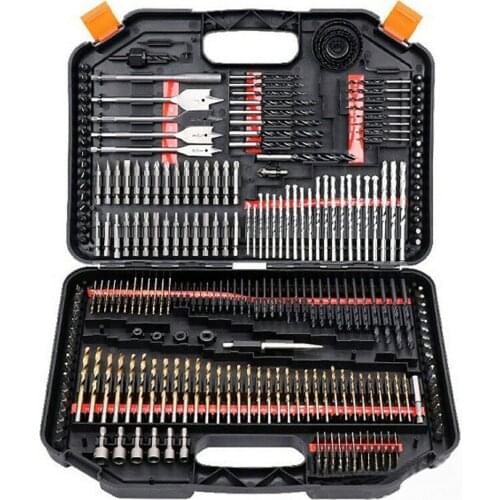 246pcs Drill Bit Set Tool Combination Kit Woodworking Flat Drill Bits Twist Drills Cement Drills Hole Opener with Storage Box