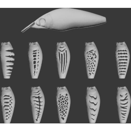 WLure Hard Plastic 3D Stencil for Long Casting Weight Transfer Jerkbait Fishing Lure UPM583