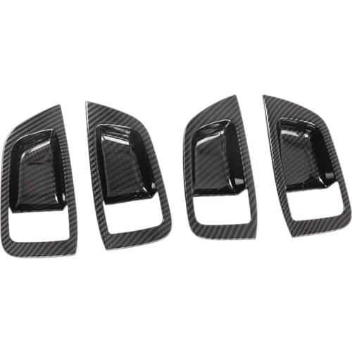For Mitsubishi Pajero Sport 2020 4PCS Carbon Fiber ABS Car Door Handle Bowl Protector Cover Trim Moldings Car Styling
