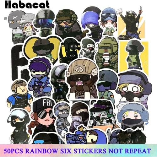 49Pcs/Pack Rainbow Six Series Game Stickers For Laptop Skateboard Luggage Refrigerator Notebook Helmet Toy Phone Stickers Guitar