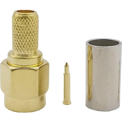 5Pcs Gold Plated SMA Male Plug Crimp RG58 RG142 RG400 LMR195 Cable RF Coaxial Connector for Wifi Antenna SMA Antenna