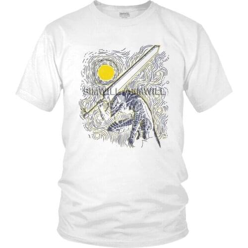 Anime Berserk Guts T Shirts Men Short Sleeve 100% Cotton T-shirt Swordsman Griffith Tees Top Streetwear Tshirts Gift