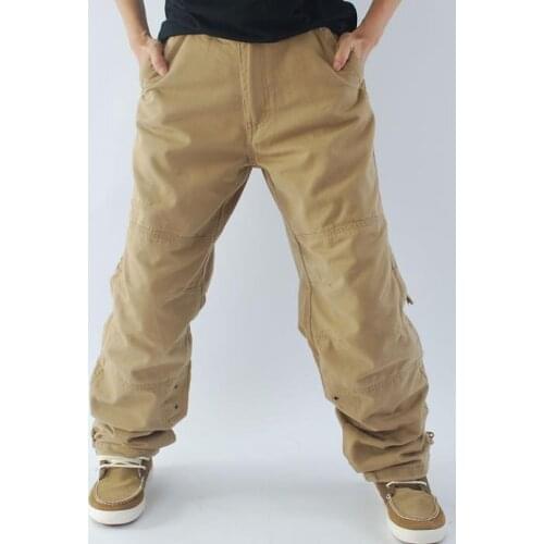 Mens Cargo Pants Baggy Casual Cotton Loose Straight Tube Men Joggers Long Trousers Hip Hop jogger Mens Plus Size XXXL Bottoms