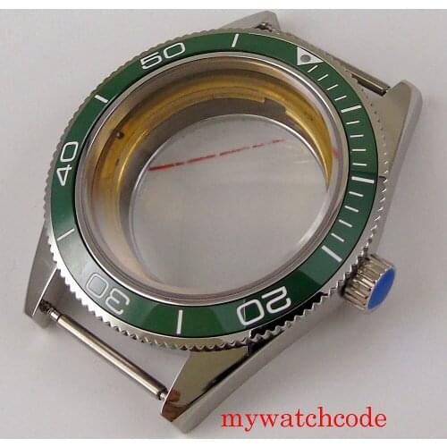 CORGEUT 41mm Watch Case Sapphire Glass Fit ETA 2836 MIYOTA 8215 8205 Seeing Case Back Unidirectional Bezel