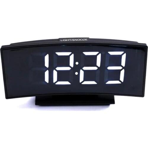 Large Screen Digital Table Clock, with Mirror Electronic Time Display, 12/24Hr, Temperature, Calendar, Snooze, for Home Office