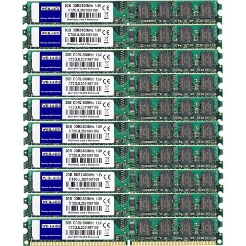 DDR2 20GB (10pcs) 667/800MHz PC2-6400S Desktop Laptop 240-Pin 1.8V DIMM For Intel and AMD Compatible Computer Memory Warranty