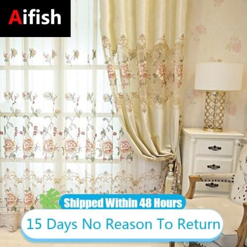 European Luxury Window Curtains For Living Room Velvet Peony Embroidered Tulle Bedroom Decoration Drape Cortinas De Dormitorio 6