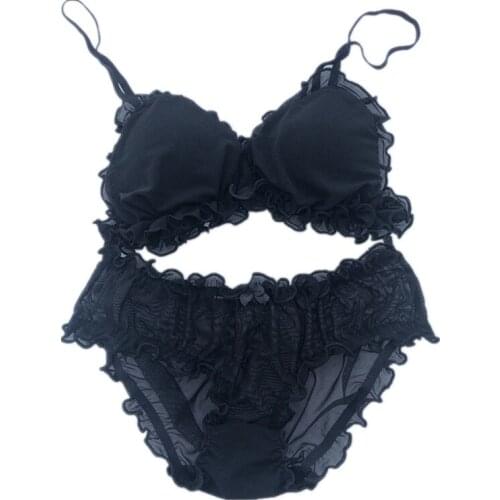 French Girl Mesh Yarn Side Bra Japanese Sweet No Steel Ring Thin Sexy Bra Lingere