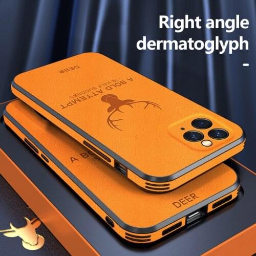 Luxuy Christmas Deer Leather Phone Case For iPhone 12 11 Pro XS XR SE XSMAX 7 8 6 Plus Ultra-thin Protection Cover