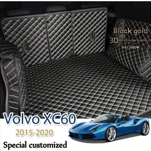 Leather Car Trunk Mat For Volvo XC60 2015-2020 Cargo Liner Accessories Interior Boot
