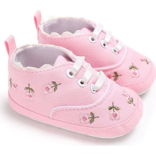 TELOTUNY shoes for baby bon Newborn Infant Baby Girls Cute Floral Print Canvas Crib Shoes Soft Sole Anti-slip Sneakers Jul20