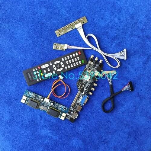 Fit M170EG01/M170EG02/M170EN07/M170EU01 matrix USB VGA 1280*1024 30 Pin LVDS 4CCFL LCD control board kit signal digital DVB