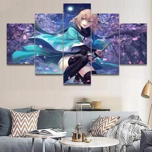 Cartoon Diamond Painting 5 pcs Cross-Stitch,Full,Diamond Embroidery japan sakura girl Diamond Mosaic pattern,beaded embroidery