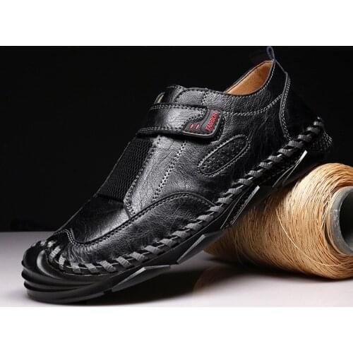 Genuine Leather Mens shoes Comfortable Outdoor Casual Shoes High Quality Cow Leather Men Flats Plus Size 38-47 New