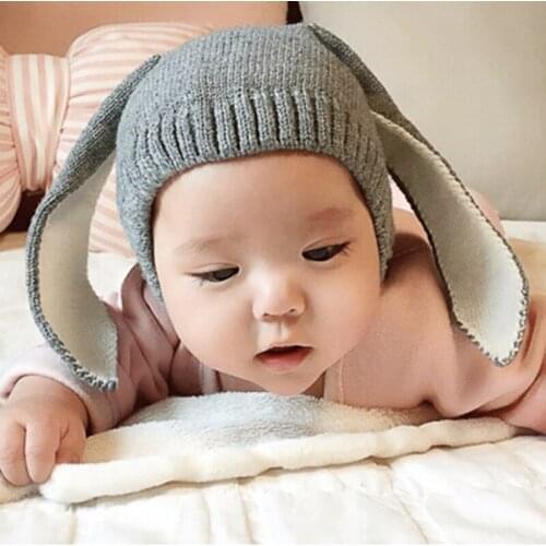 Autumn Winter Toddler Infant Knitted Baby Hat Adorable Rabbit Long Ear Hat Baby Bunny Beanie Cap Photo Props