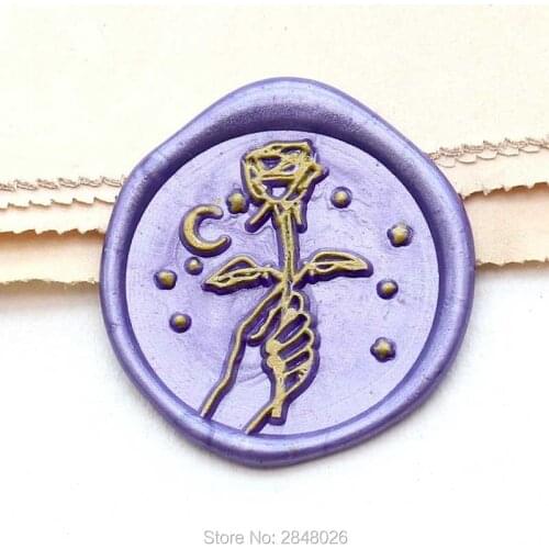 Rose in hand at Night Seal Stamp,Rose seal stamp,party Wax Seal Stamp Kit,wedding invitation seals,gift packing seal