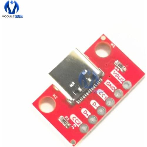 Type-C Female Test PCB Adapter Board 16P to 2.54mm Connector Socket For Data Transfer Power Adapter Board Module