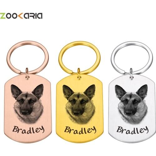 Personalized Dog Plate Photo Custom Address For Cat Tags For Dogs Medal With Name Keying Collar Medallion Puppy Pets Accessories