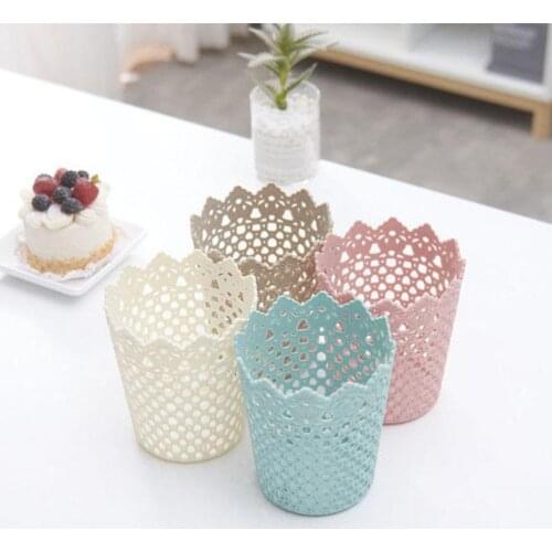 Plastic Hollow Flower Cylinder Pen Pencil Brush Holder Storage Desktop Organizer Fashion