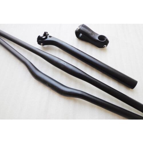 Newest QILEFU Mountain bicycle matte UD full carbon fibre handlebar Road carbon bike seatpost alloy stem MTB parts set Free ship