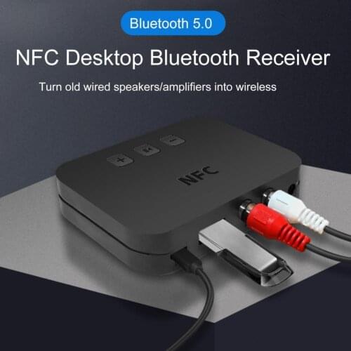Bluetooth 5.0 Receiver Transmitter RCA Audio Receiver 3.5mm AUX Jack Music Wireless Adapter With Mic NFC For Car TV Speakers