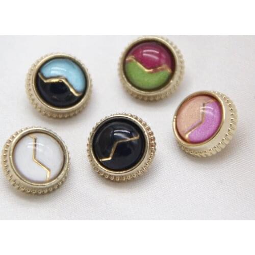 8pcs Lightning Golden Metal Small Sewing Buttons For Garment Women Shirt Dress Vintage Decorative Handmade Accessories Wholesale