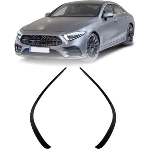 Car Front Bumper Splitter Spoiler Side Decorative Covers for Mercedes-Benz CLS-Class C257 2018-2021 AMG Line