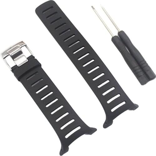 Watch Strap Band Wrist, Soft Rubber Watch Band Metal Buckle Wrist Strap with Screwdrivers for suunto T Series