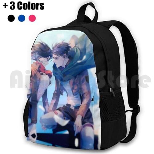 Shingeki Levy Outdoor Hiking Backpack Riding Climbing Sports Bag Shingeki Kyojin Levi Attack On My House Titan Eren Anime